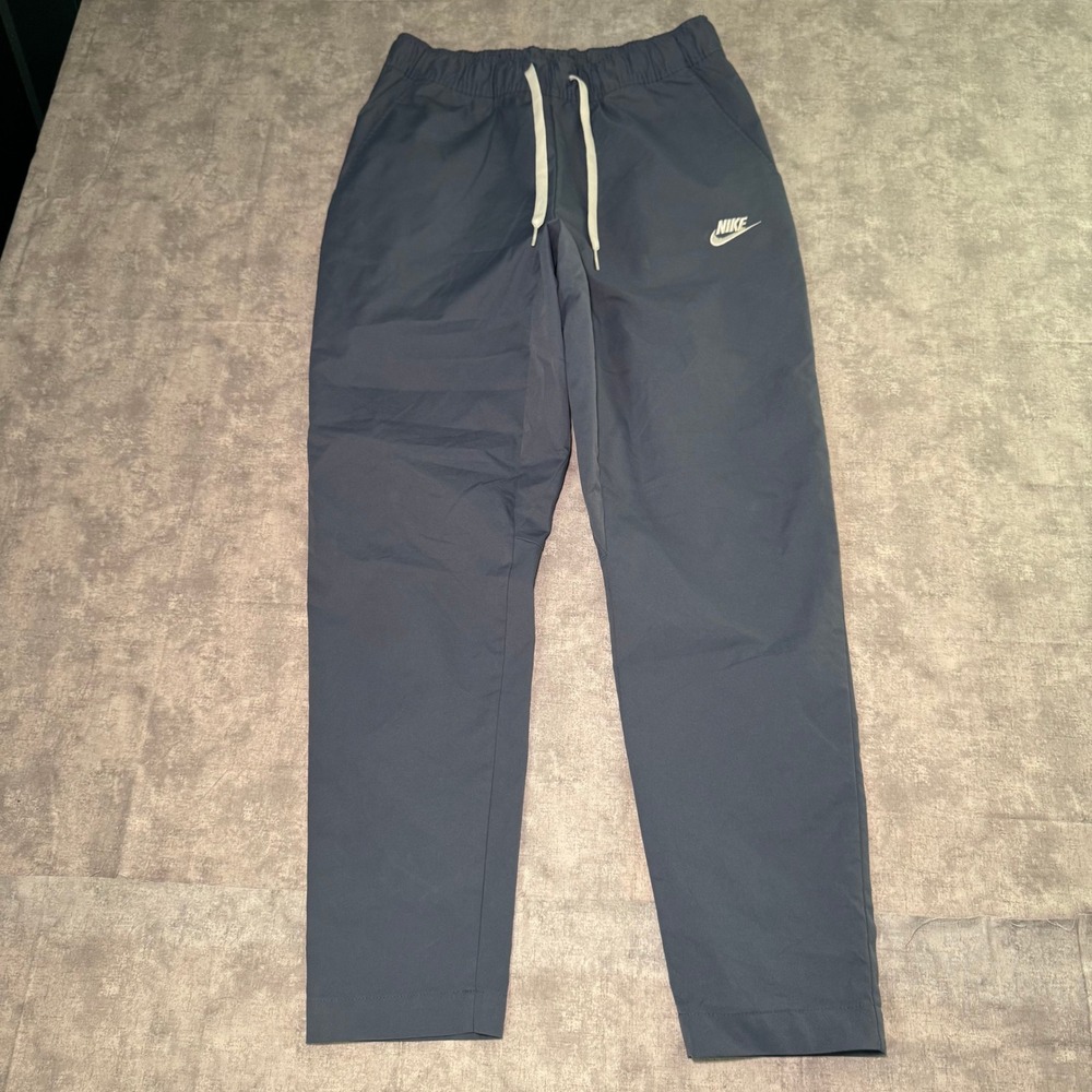 Nike Sportswear Woven Tapered Pants Blue Gray Small Drawstring Joggers 0421